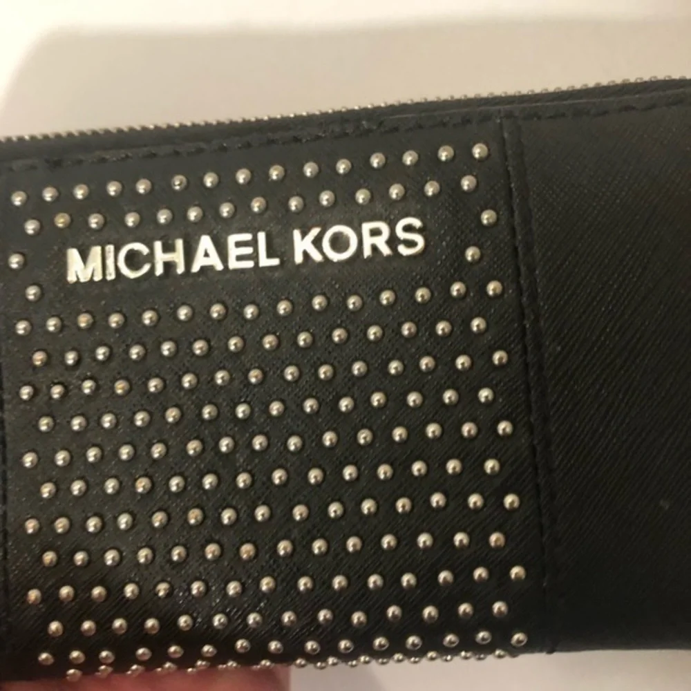 Michael kors black wristlet clutch micro studs